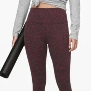 Lululemon Align Formation Camo Dark Adobe Leggings Size 8 Womens Purple LIKE NEW